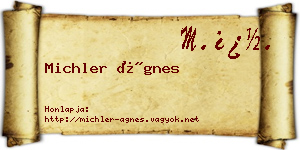 Michler Ágnes névjegykártya